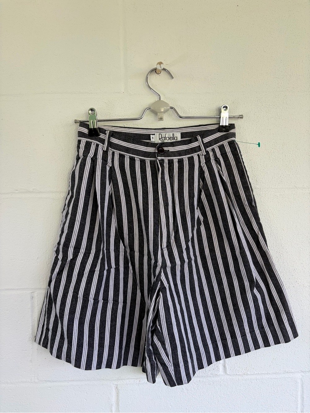 Rafaella Black & White Vertical Stripe Women's Shorts